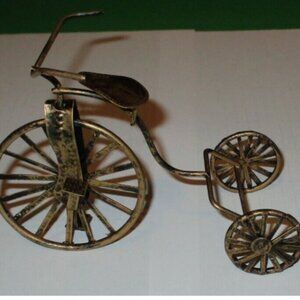 Art Deco Trike Miniature Copper Tricycle Three Wheel Bike Home Decor 5 x 4 Inch